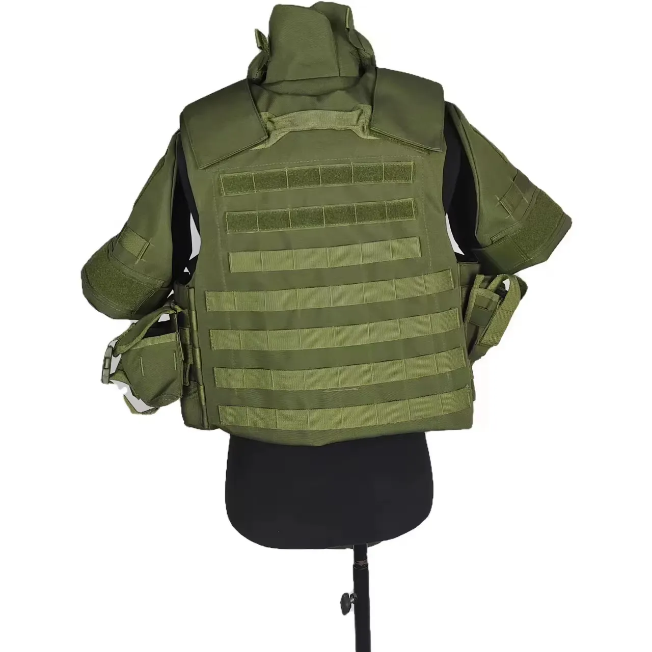 back view of a green plate carrier