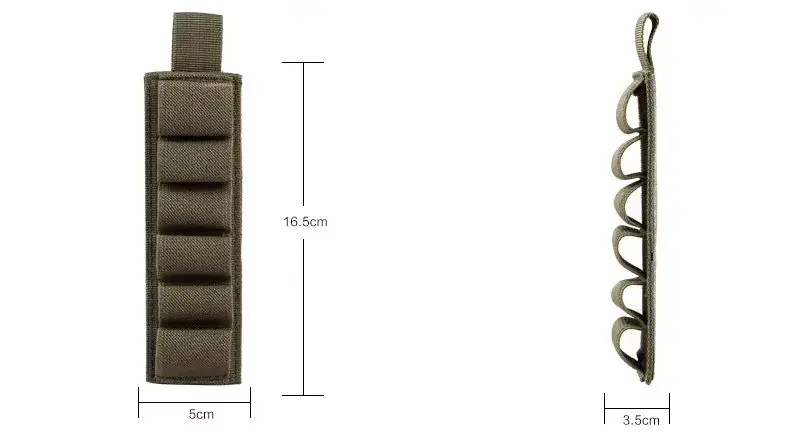 Two views of an Olive Green shotgun shell holder