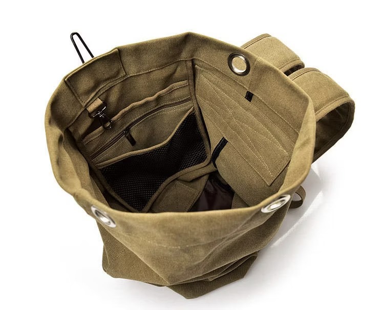 internal mesh pockets and side compartments