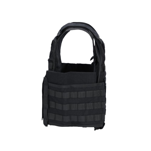 side view of a tactical molle plate carrier vest