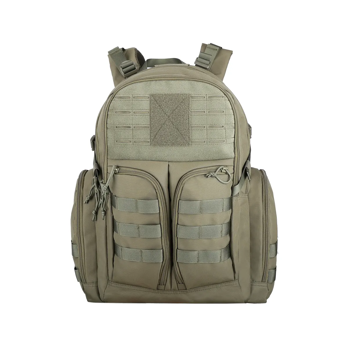 Olive green tactical backpack Velcro patch area