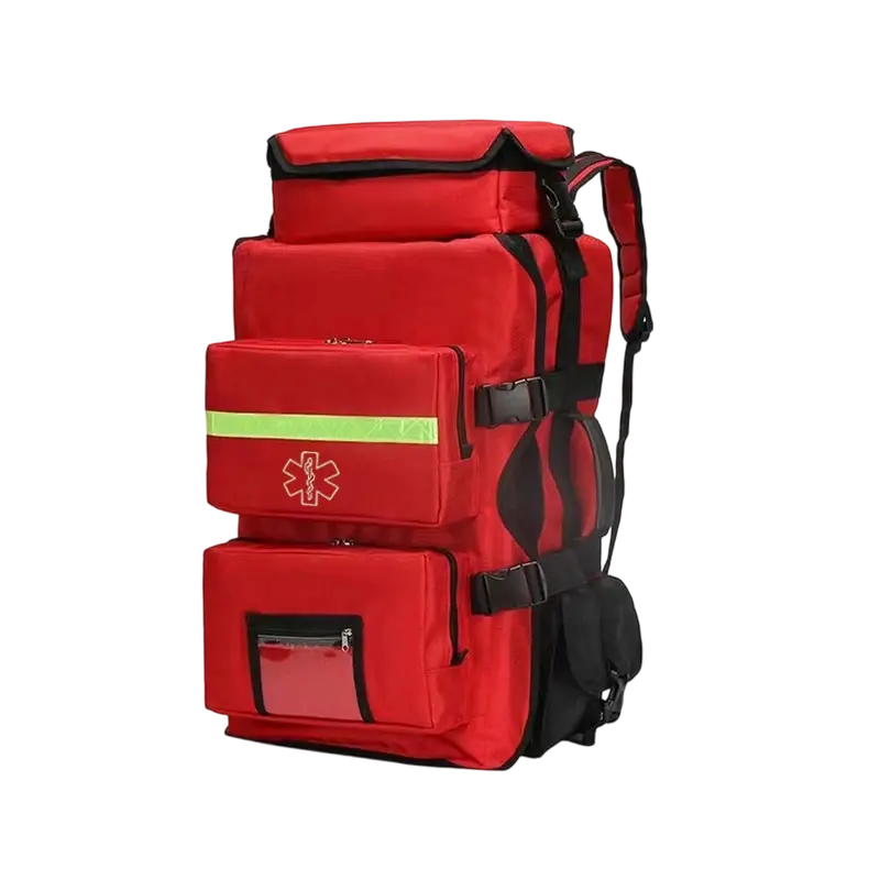 Κόκκινο σακίδιο πρώτων βοηθειών έκτακτης ανάγκης