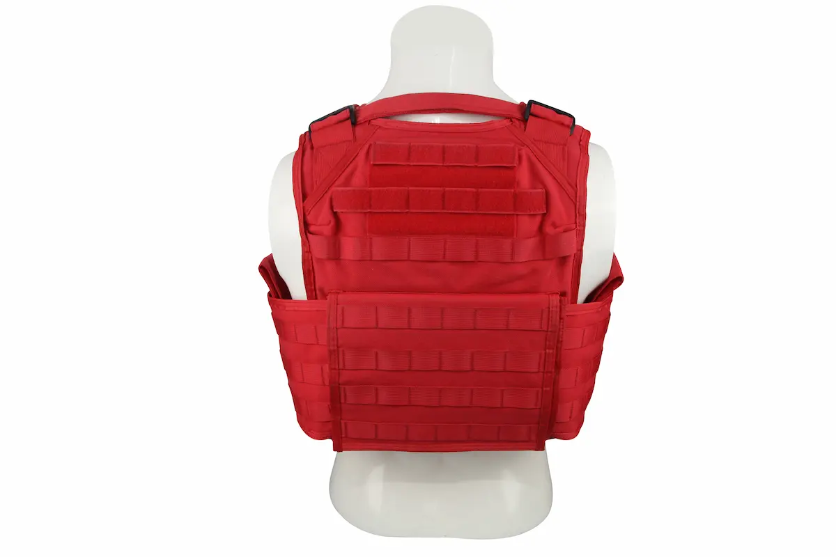 Red Tactical Vest – Full MOLLE & Adjustable Straps