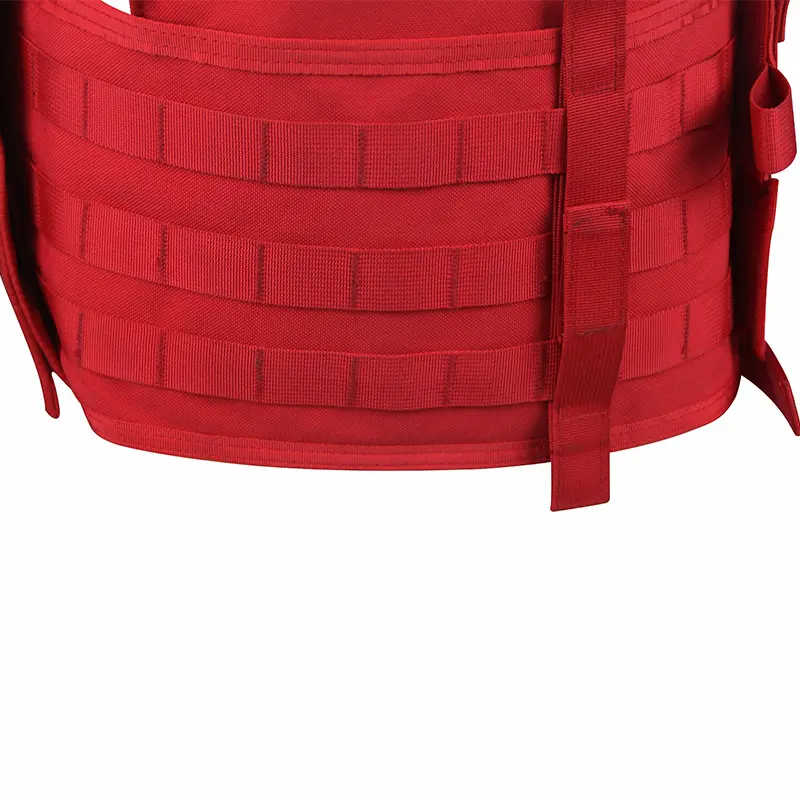 Red Tactical Vest – Side MOLLE Webbing & Adjustment Straps