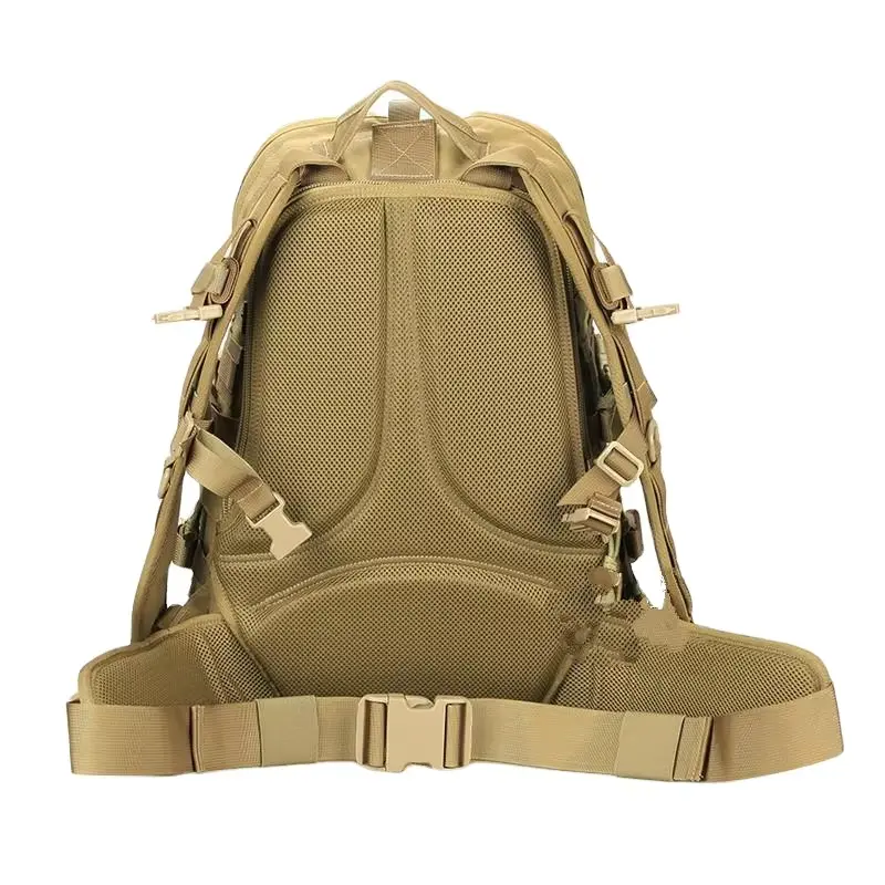 Tan Tactical Backpack – Back with Breathable Mesh Padding & Waist Strap