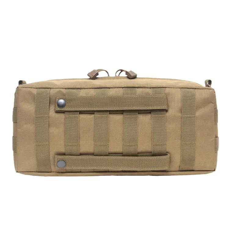 Kantong MOLLE Taktis Tan dengan Panel Anyaman & Pengencang Jepret