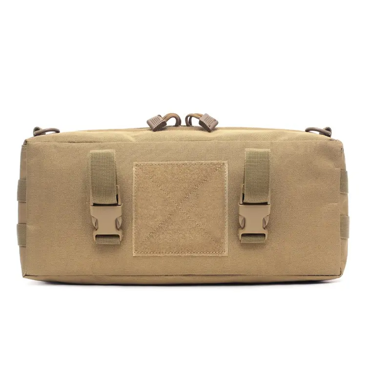 Kantong Taktis Tan dengan Panel Patch Velcro & Gesper