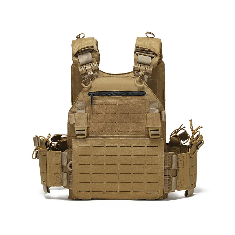 Tan plate carrier tactical vest