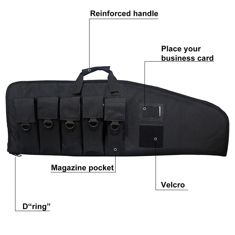 42-Inch Black Padded Tactical Rifle Case
