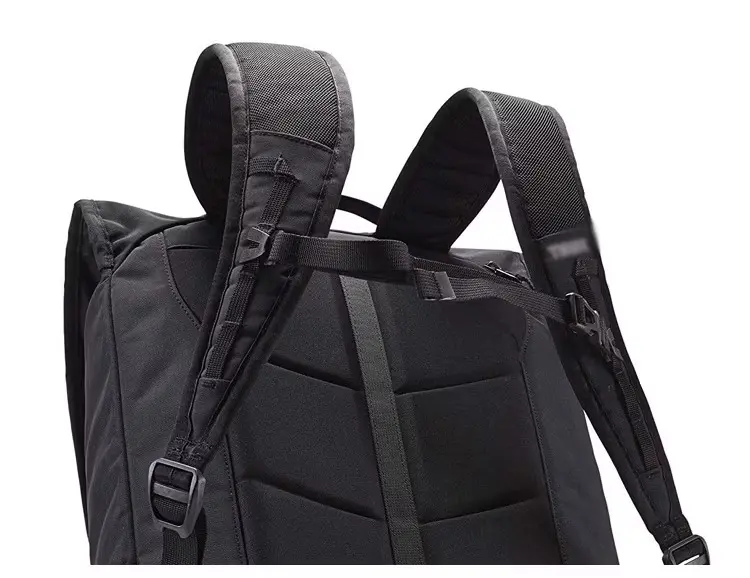 Black Backpack – Padded Shoulder Straps + Sternum Strap