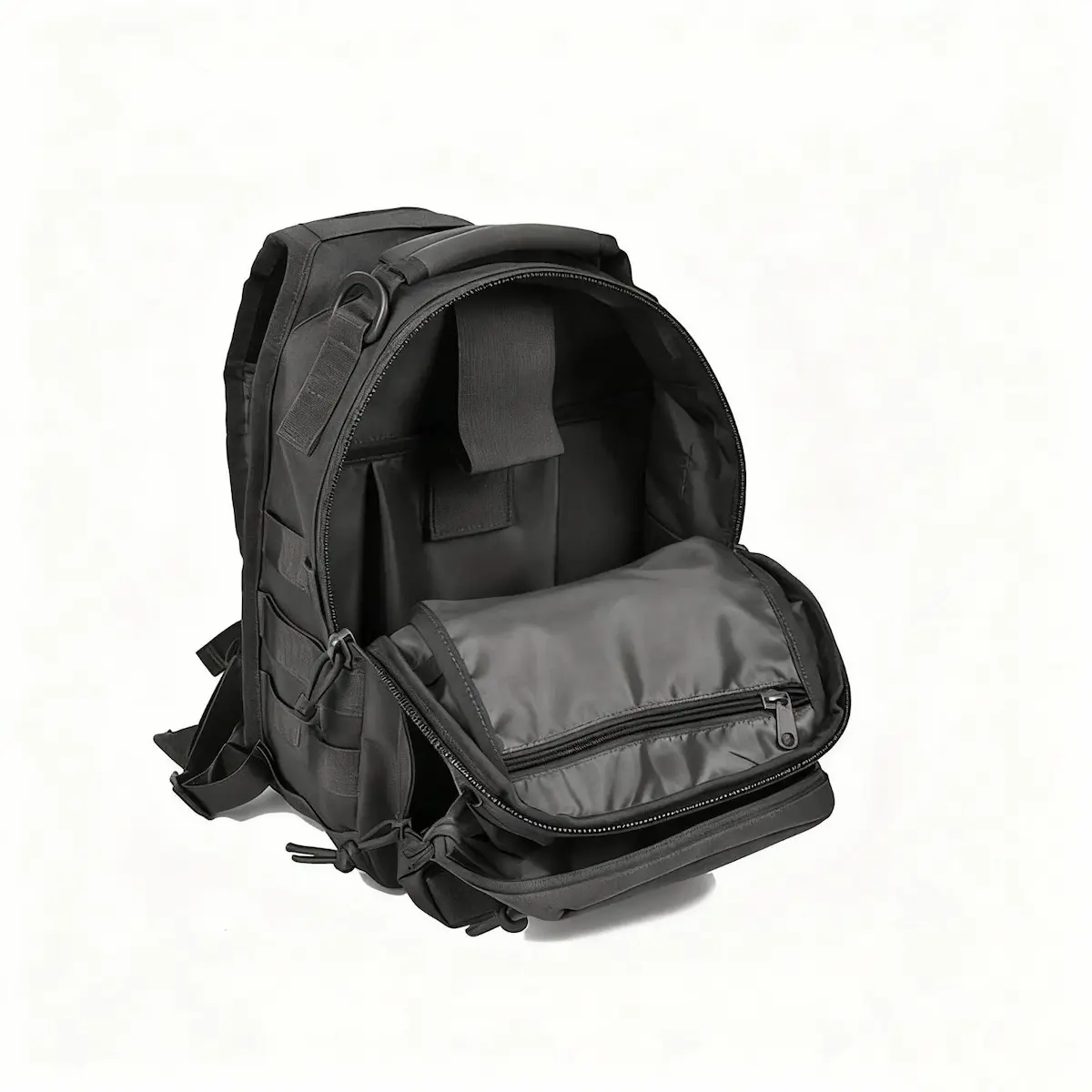 Black Tactical Sling Pack – Inner Compartments & Concealed Handgun Pouch