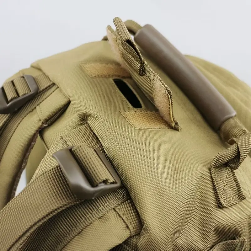 Coyote Brown Tactical Backpack – Quick-Release Buckle & Hydration Tube Port