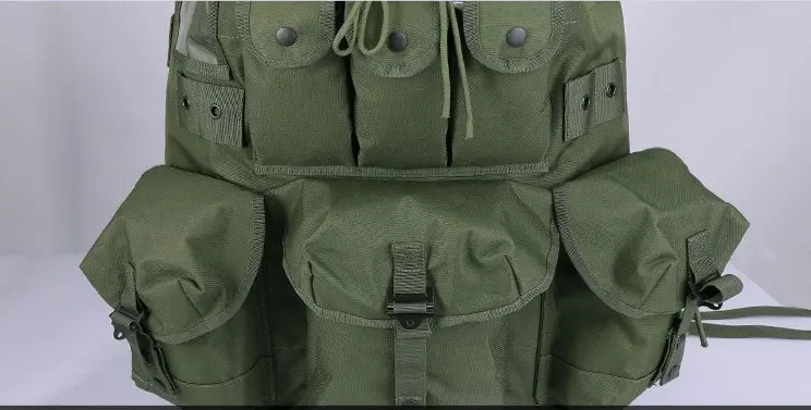 Olive Green Alice Pack– Multiple Exterior Pouches & Buckle Closures