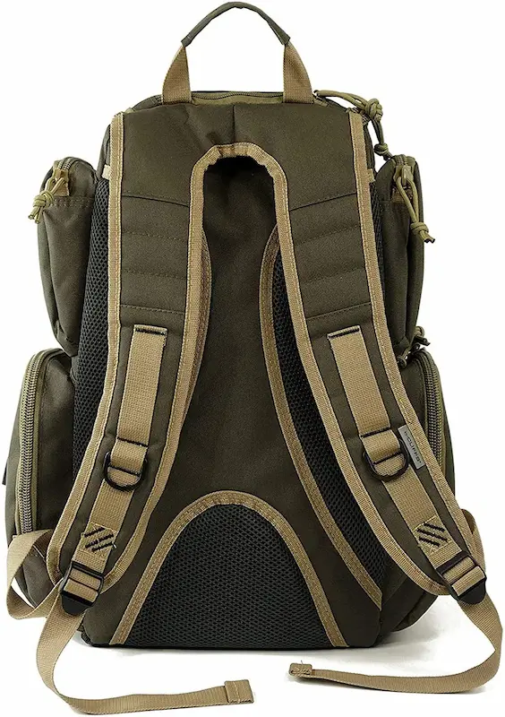 Olive & Tan Tactical Backpack – Padded Mesh Shoulder Straps & Ventilation Panel