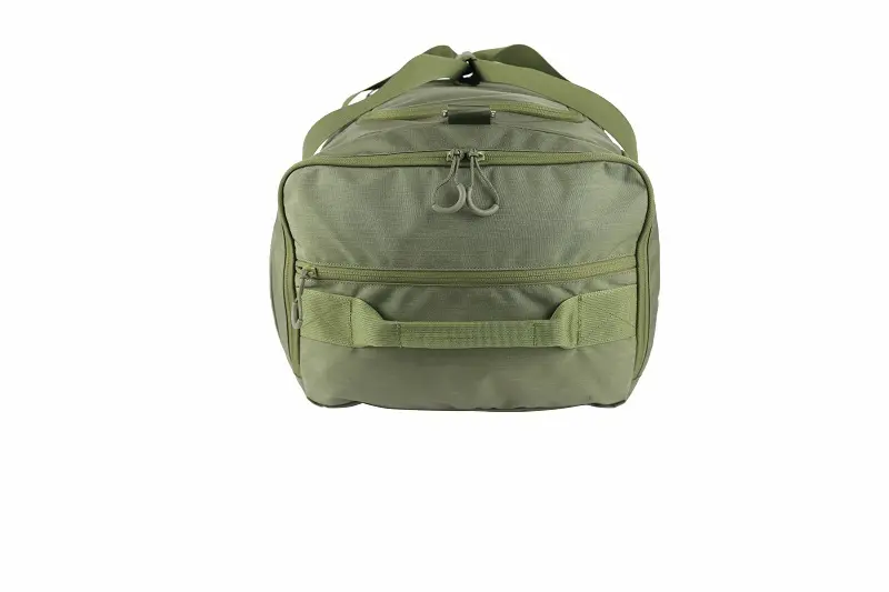Olive duffel backpack– Reinforced side grab handles