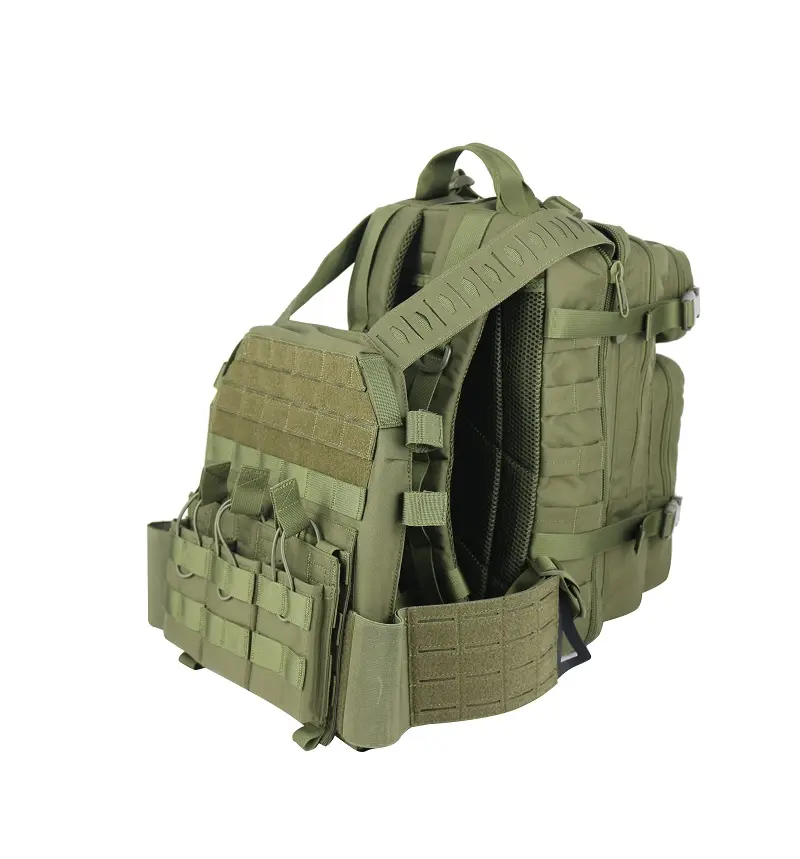 Olive tactical backpack with plate carrier