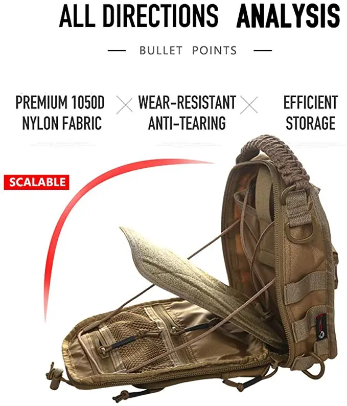 Sac à dos tactique Stockage évolutif