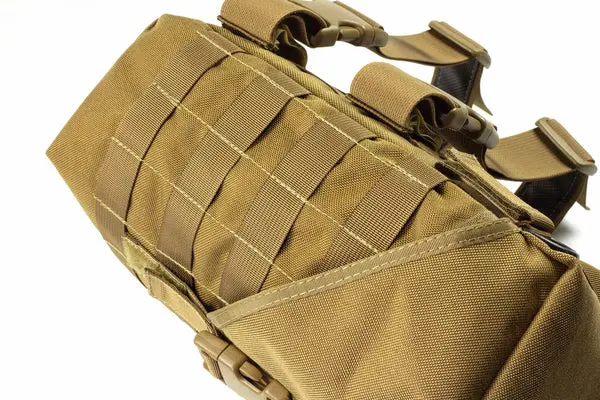 Tan Tactical Gas Mask Pouch – Flap Closure & Buckle Fasteners
