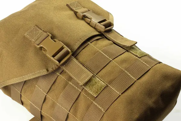 Tan Tactical Gas Mask Pouch – MOLLE Webbing & Dual Buckles