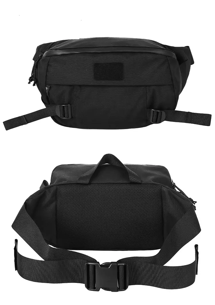 black outdoor tactical waist bag