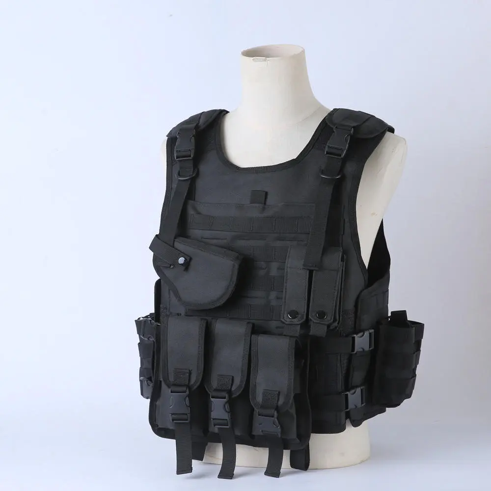 Black Modular Tactical Vest (front view)