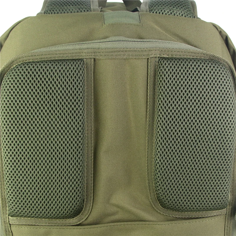 Green large tactical backpack, back compartment