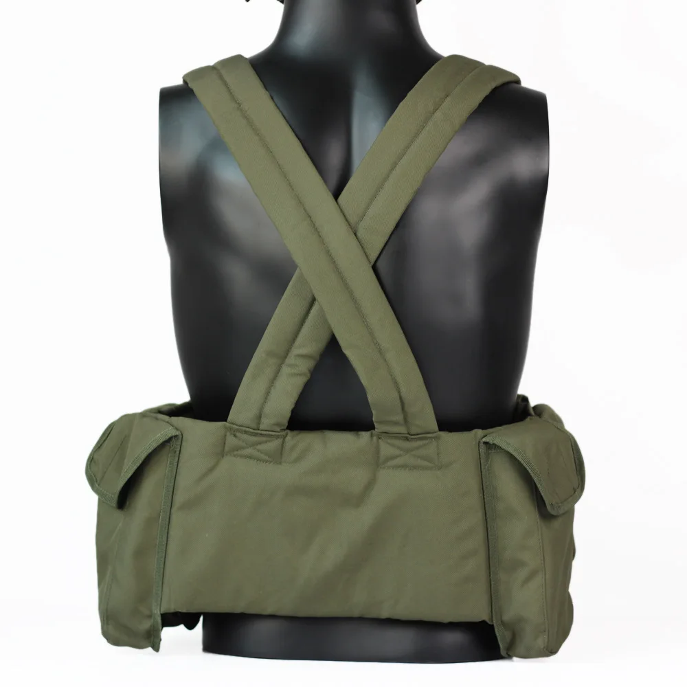 Olive Drab Modular Tactical Chest Rig (cross-back strap view)
