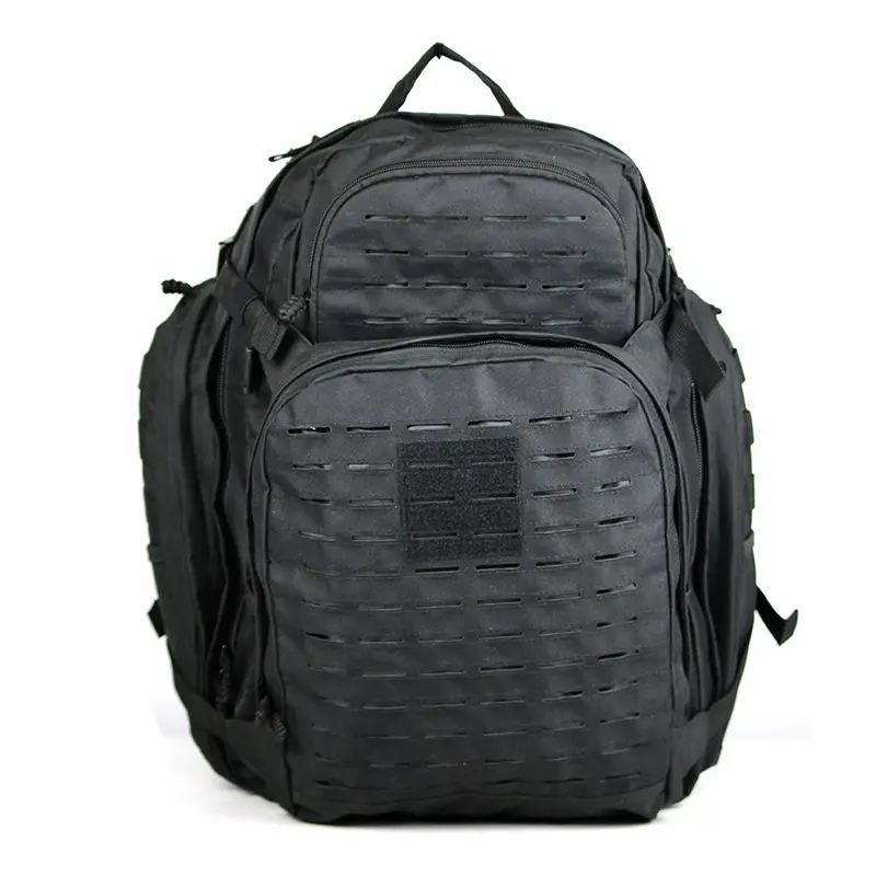 Black Tactical Backpack with Expandable Front Storage